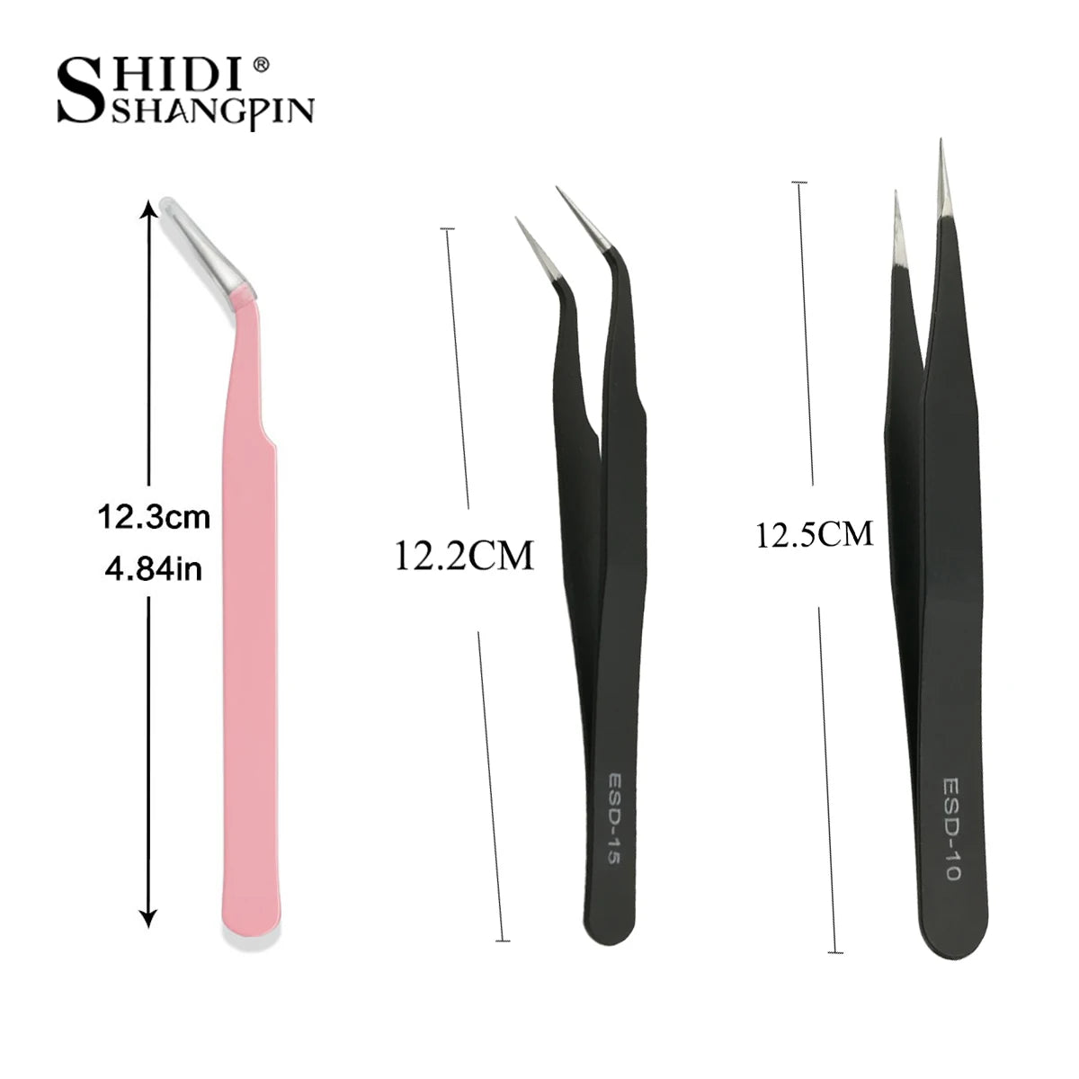SHIDISHANGPIN 1/2/3PCS Tweezers Stainless Steel Curved Straight Eyebrow False Eyelash Tweezers Nail Art Extension Makeup Tool